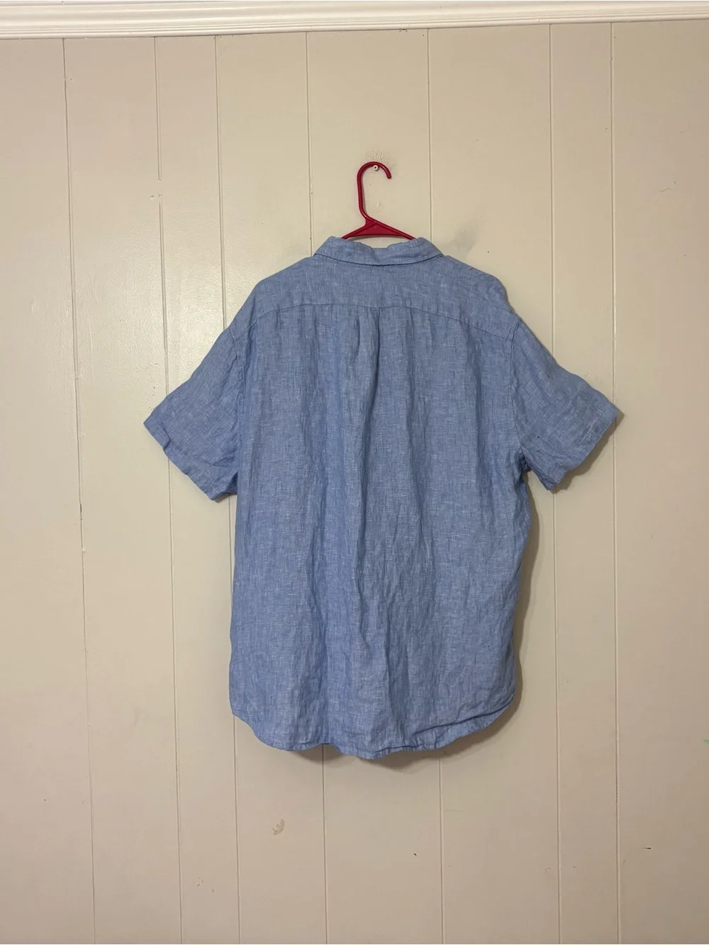 J.Crew Baird McNutt Irish Linen Shirt XL Blue Short Sleeve Button Front NWT - Picture 10 of 15